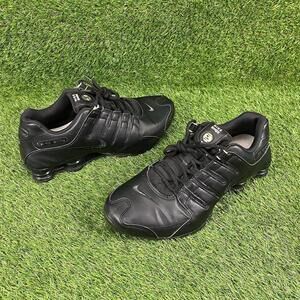 Nike Shox NZ Shoes Mens Size 13 Black White Leather 501524-091 Running Sneakers